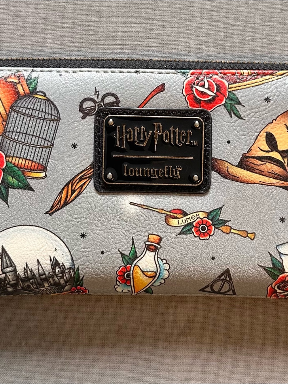 Warner Bros. Harry Potter Loungefly Grey Floral Spell Icons Wallet